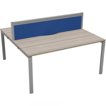 2 Person Double Bench Desk 1600X780MM Each - Silver/Grey Oak