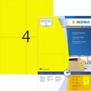 Herma 4396 Labels 105 x 148mm Paper Yellow 400 pc(s) Permanent All-purpose labels Inkjet, Laser, Copier 100 Sheet A4