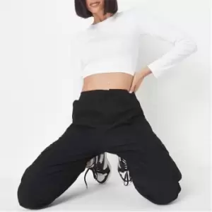 Missguided Basic Jersey Long Sleeve Crop Top - White