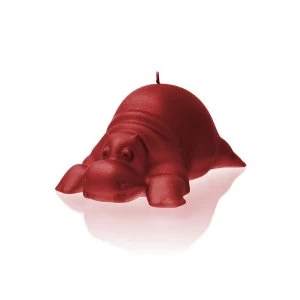 Red Hippo Candle