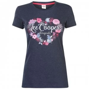 Lee Cooper Classic T Shirt Ladies - Navy Marl