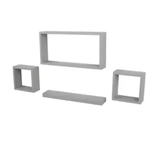 Hudson set of 4 wall cubes -light grey