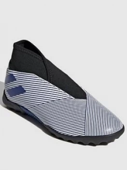Adidas Junior Nemeziz Laceless 19.3 Astro Turf Boot, Blue/White, Size 5.5