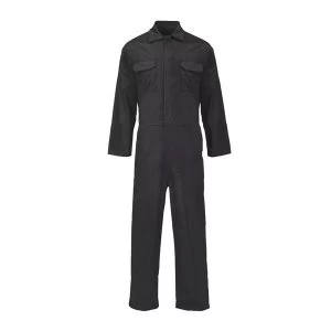 Coverall Basic Small with Popper Front Opening Polycotton Black