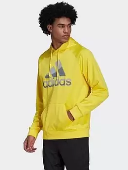 adidas Aeroready Game And Go Big Logo Hoodie, Yellow Size XL Men