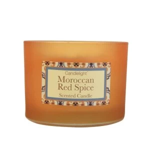 Moroccan Red Spice 2 Wick glass filled Pot Candle Red Cinnamon Scent