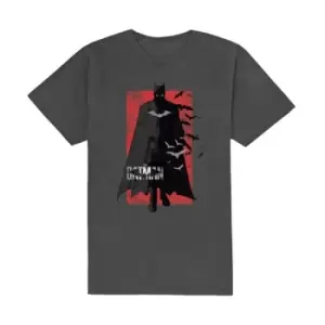 DC Comics - The Batman Distressed Logo Unisex Medium T-Shirt - Grey