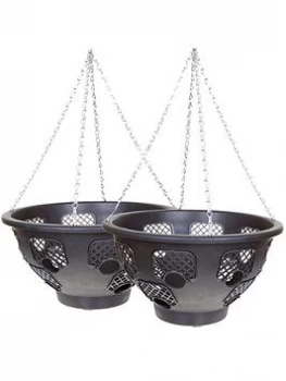 Pair Of 15" Large Easy Fill Hanging Baskets
