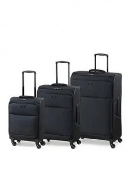 Rock Luggage Ever-Lite 4-Wheel Suitcases - 3 Piece Set - Black