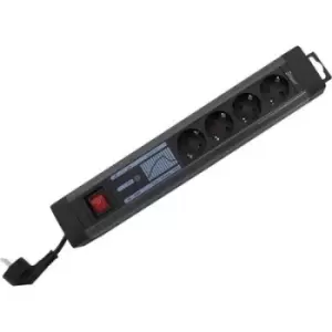 REV 0015462513 Power strip (+ switch) 4x Black PG connector