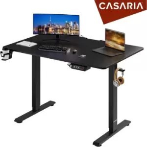 Casaria Height Adjustable Desk With Table Top Electric LCD Display 73-118cm Steel Frame Office Gaming Computer Desk 110cm Schwarz (de)