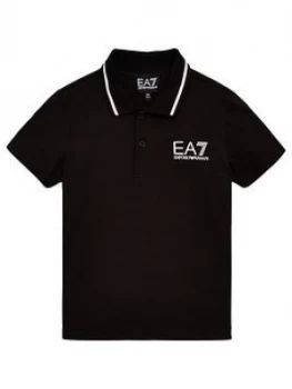 Emporio Armani EA7 Short Sleeve Jersey Polo Shirt Black Size 8 Years Boys