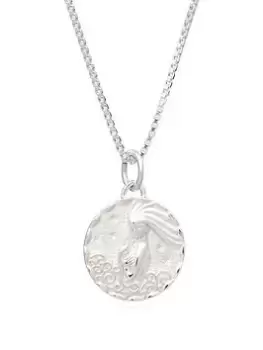 Rachel Jackson London Zodiac Art Coin Necklace - Silver, Aries, Women