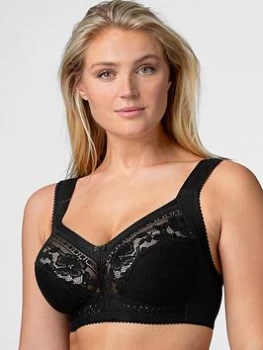 Miss Mary of Sweden Non Wire Cotton Lined Cup Bra - Black, Size 46F, Women