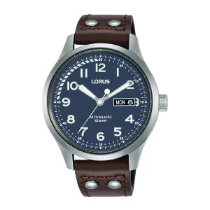 Lorus RL463AX9 Mens Blue Dial Automatic Watch with Brown Leather Strap