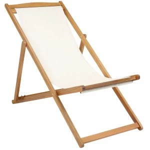 Charles Bentley Foldable Deck Chair - Cream