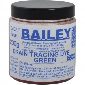 Bailey Drain Tracing Dye Green 200g