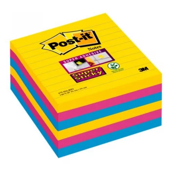 Post it Super Sticky XL Lined 101x101mm Rio Notes Pack of 6 675 SS6