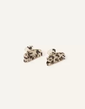 Accessorize Womens Small Studded Tortoiseshell Claw Clips Set of Two