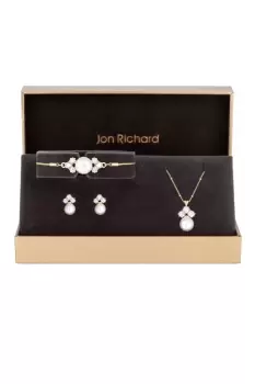 Gold Plated And Pearl Trio Set - Gift Boxed