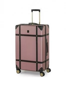 Rock Luggage Vintage Large 8-Wheel Suitcase - Rose Pink