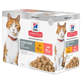 Hill's Science Plan Sterilised Cat Young Adult - Saver Pack: Chicken 48 x 85g