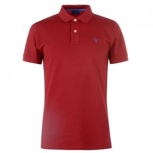 Gant Contrast Collar Polo Shirt - Red 617