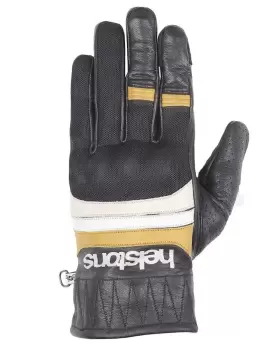 Helstons Bull Air Ete Leather Mesh Black Beige White Yellow Gloves T12