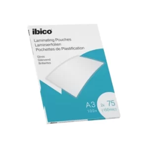 Ibico Gloss A3 Laminating Pouches 150 Micron Crystal Clear (Pack 100)