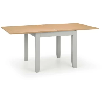 Flip-Top 4 to 6 Seater Dining Room Table Grey & Oak - Elise