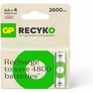 GP - RHC272E044 Recyko NiMH 2600mAh aa 4's ecv paper box