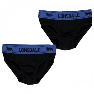 Lonsdale 2 Pack Briefs Junior Boys - Black/Blue