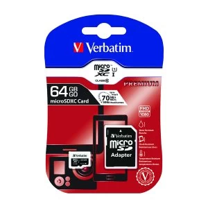 Verbatim Premium 64GB MicroSDXC Memory Card