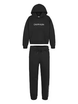 Calvin Klein Jeans Boys Institutional Logo Hoodie Set - Black, Size Age: 8 Years