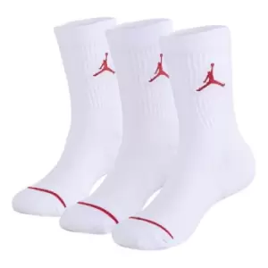 Air Jordan 3 Pack Crew Socks Juniors - White