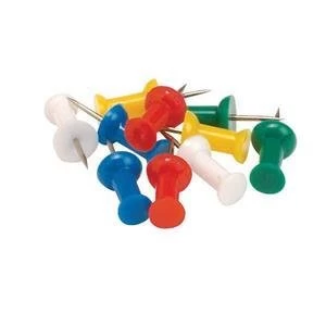 5 Star Push Pins Assorted Opaque Pack of 20