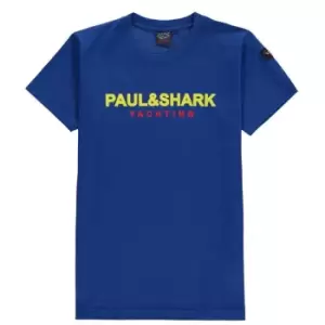 Paul And Shark Logo Crew T-Shirt - Blue