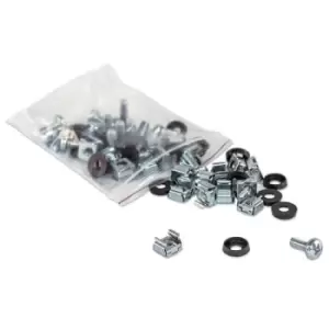 Intellinet Cage Nut Set 100 Pack - M6 Nuts Bolts and Washers Suitable for Network Cabinets/Server Racks Plastic Storage Jar Lifetime Warranty