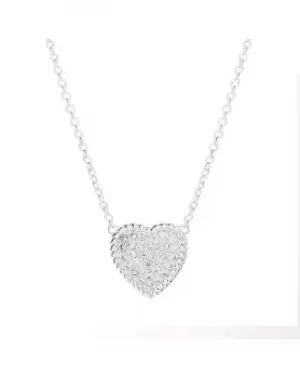 Simply Silver Pave Rope Heart Pendant