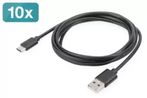 Digitus AK-990960-018-S USB cable 1.8 m USB 2.0 USB C USB A Black