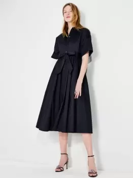 Kate Spade Poplin Midi Montauk Dress, Black, L (Uk 16)