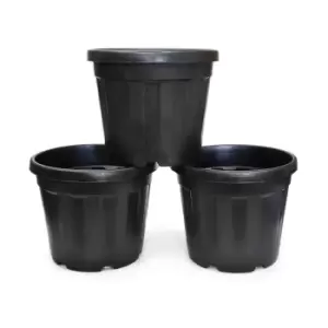 YouGarden Set of 3 Black Grow Your Own Planters 30L