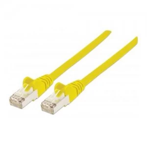 Intellinet Network Patch Cable Cat6A 5m Yellow Copper S/FTP LSOH / LSZH PVC RJ45 Gold Plated Contacts Snagless Booted Polybag