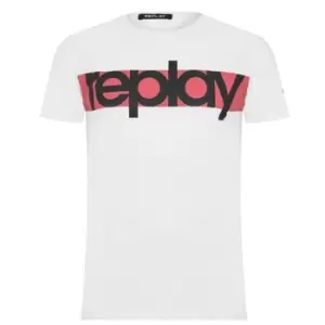 Replay Block Logo T-Shirt - White