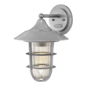 1 Light Medium Outdoor Wall Lantern Silver IP44, E27