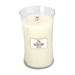 WoodWick White Tea & Jasmine Large Jar Candle 609.6g
