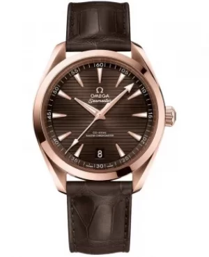 Omega Seamaster Aqua Terra 150m Master Co-Axial Chronometer Brown Dial Brown Leather Strap Mens Watch 220.53.41.21.13.001 220.53.41.21.13.001