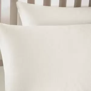 Catherine Lansfield Plain Dyed 100% Brushed Cotton Flannelette Housewife Pillow Cases, Cream, Pair