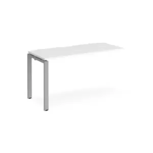 Bench Desk Add On Rectangular Desk 1400mm White Tops With Silver Frames 600mm Depth Adapt