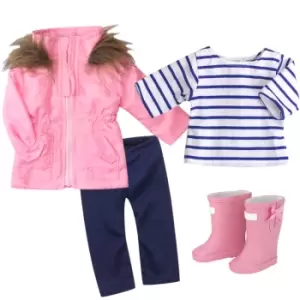 Sophias By Teamson Kids Jacket Leggings T-Shirt And Rain Boots For 18" Dolls